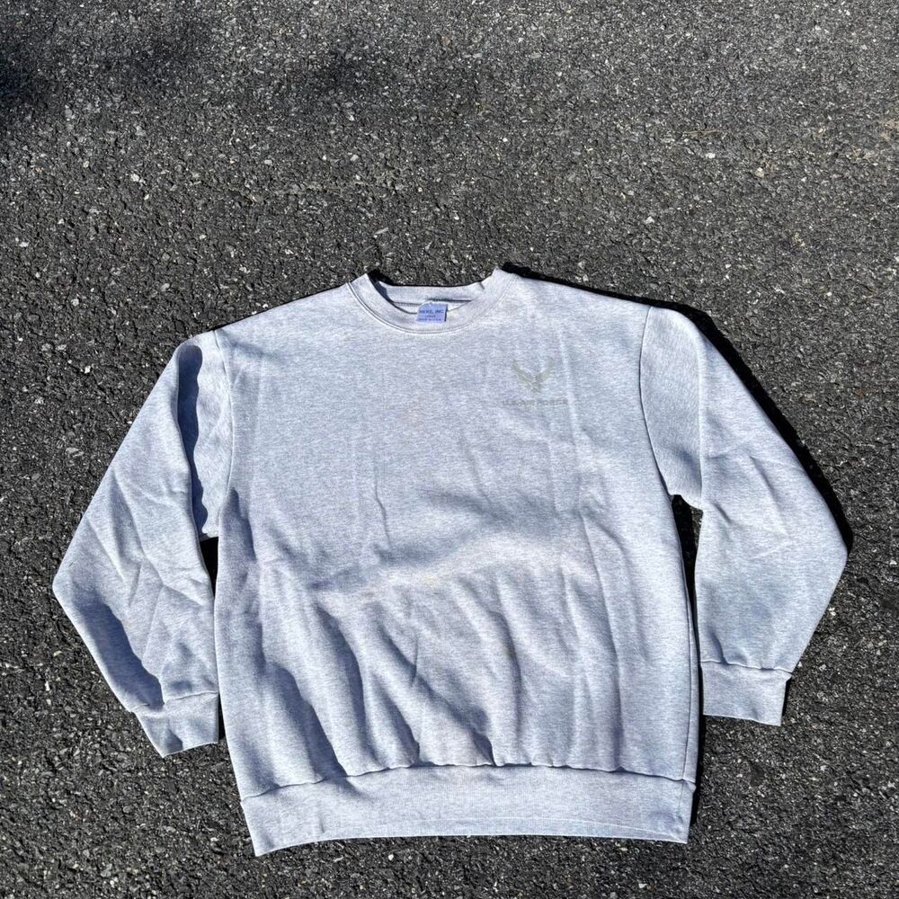 Vintage US Air Force Crewneck Sweatshirt USA Made Military Grey size Large Meke